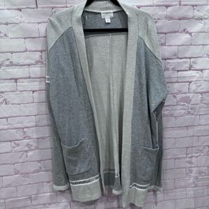 Caslon women grey cardigan size large